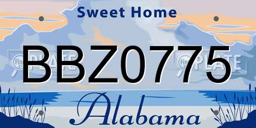 BBZ0775 Alabama License Plate
