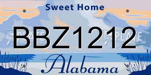 BBZ1212 Alabama License Plate