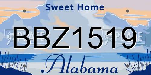 BBZ1519 Alabama License Plate