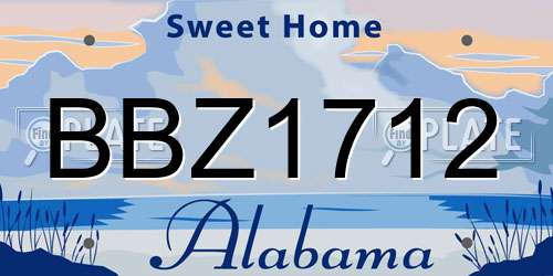 BBZ1712 Alabama License Plate