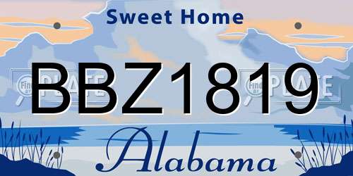 BBZ1819 Alabama License Plate