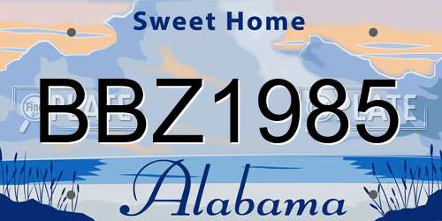 BBZ1985 Alabama License Plate