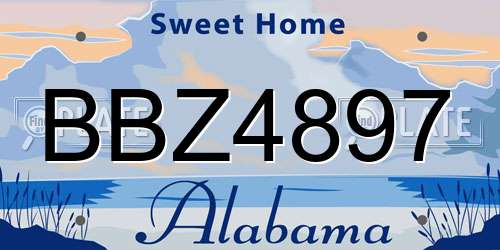 BBZ4897 Alabama License Plate