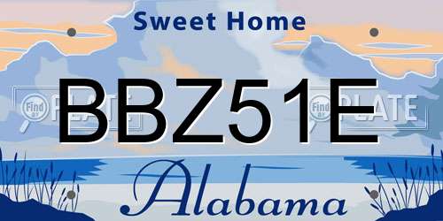 BBZ51E Alabama License Plate