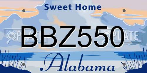 BBZ550 Alabama License Plate