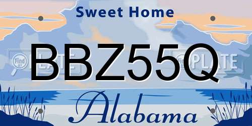BBZ55Q Alabama License Plate