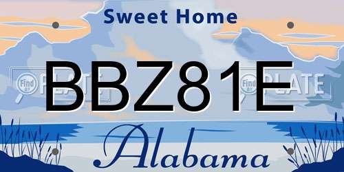 BBZ81E Alabama License Plate