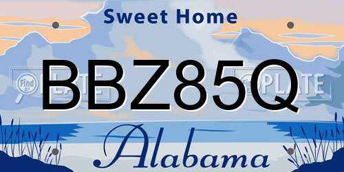 BBZ85Q Alabama License Plate