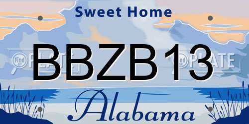 BBZB13 Alabama License Plate