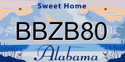 BBZB80 Alabama License Plate