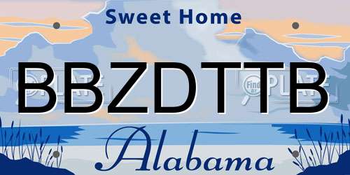 BBZDTTB Alabama License Plate