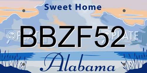 BBZF52 Alabama License Plate