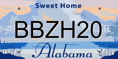 BBZH20 Alabama License Plate