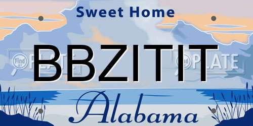 BBZITIT Alabama License Plate