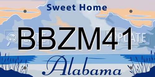 BBZM41 Alabama License Plate