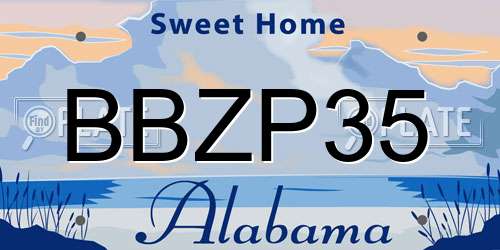 BBZP35 Alabama License Plate