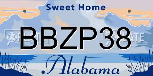 BBZP38 Alabama License Plate