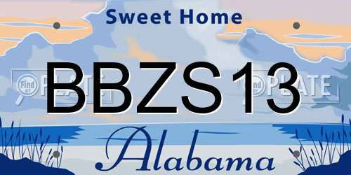 BBZS13 Alabama License Plate