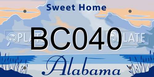 BC040 Alabama License Plate