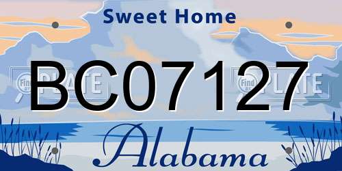 BC07127 Alabama License Plate