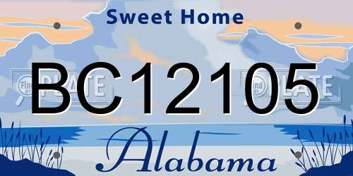 BC12105 Alabama License Plate