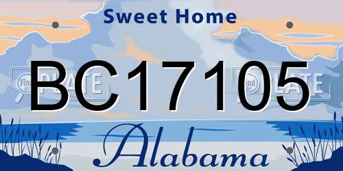 BC17105 Alabama License Plate