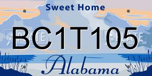 BC1T105 Alabama License Plate