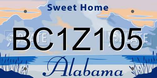 BC1Z105 Alabama License Plate