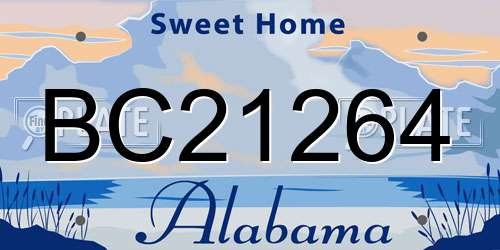 BC21264 Alabama License Plate