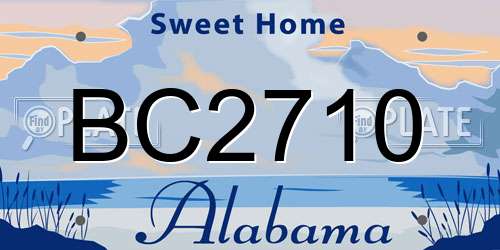 BC2710 Alabama License Plate