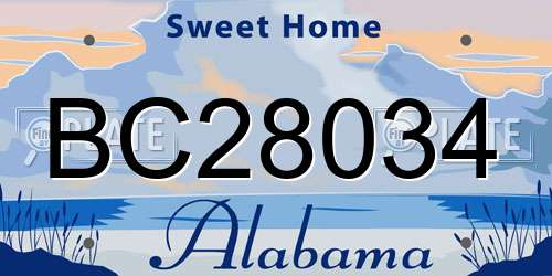 BC28034 Alabama License Plate