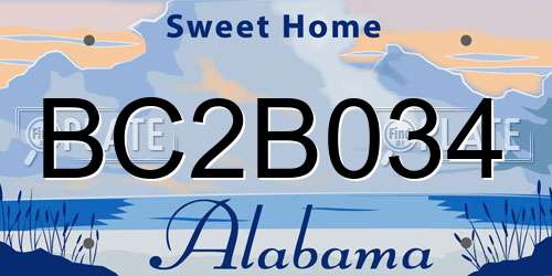 BC2B034 Alabama License Plate