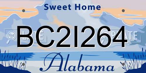 BC2I264 Alabama License Plate