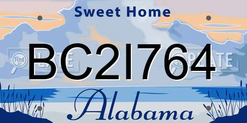 BC2I764 Alabama License Plate