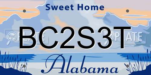 BC2S3T Alabama License Plate
