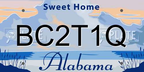 BC2T1Q Alabama License Plate