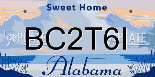 BC2T6I Alabama License Plate