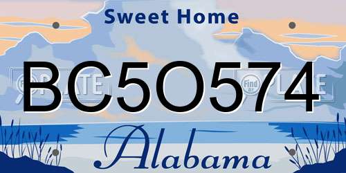BC5O574 Alabama License Plate