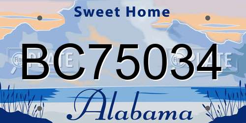 BC75034 Alabama License Plate