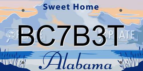 BC7B3T Alabama License Plate