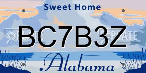 BC7B3Z Alabama License Plate