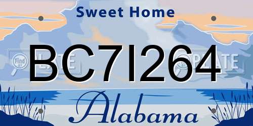 BC7I264 Alabama License Plate