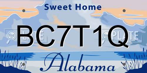 BC7T1Q Alabama License Plate