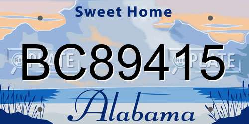 BC89415 Alabama License Plate