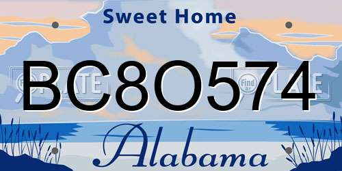 BC8O574 Alabama License Plate