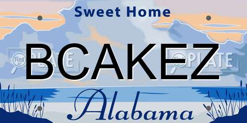BCAKEZ Alabama License Plate