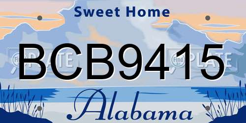 BCB9415 Alabama License Plate