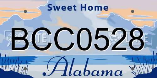 BCC0528 Alabama License Plate