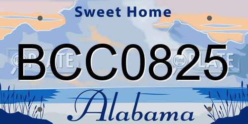 BCC0825 Alabama License Plate