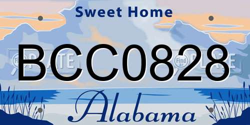 BCC0828 Alabama License Plate